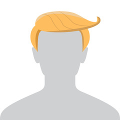Male Default Placeholder Avatar. Funny Person With Long Orange Hair. Profile Gray Picture Isolated on White Background For Your Design. Vector illustration