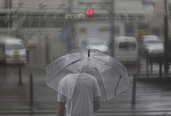 Man with umbrella Tokyo
