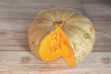 cut ripe pumpkin