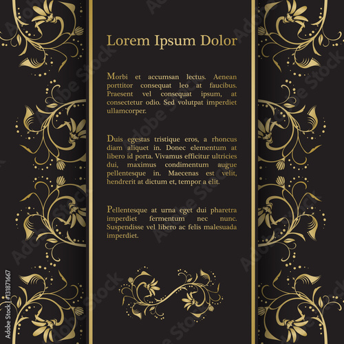 "Invitation card with floral decor" Stock image and royalty-free vector