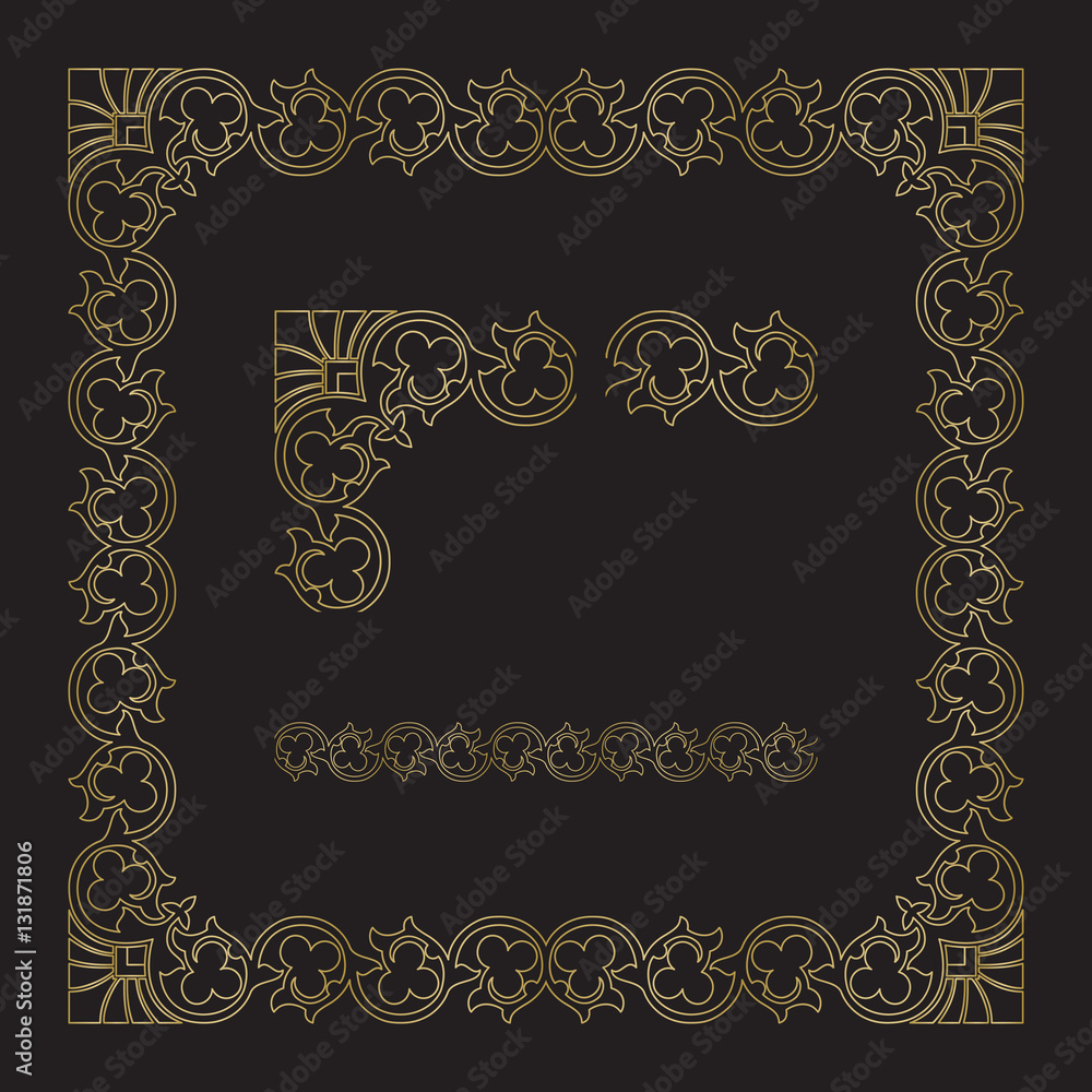 Sticker seamless floral tiling border