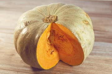 cut ripe pumpkin