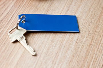 Key with a blue tag