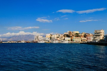 Agios Nikolaos and his port , Crete , GREECE 
