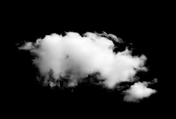 white clouds isolated on black background