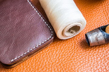 Leather craft for wallet working with tool