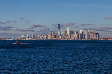 View of the Manhattan skyline from the ferry to State Island