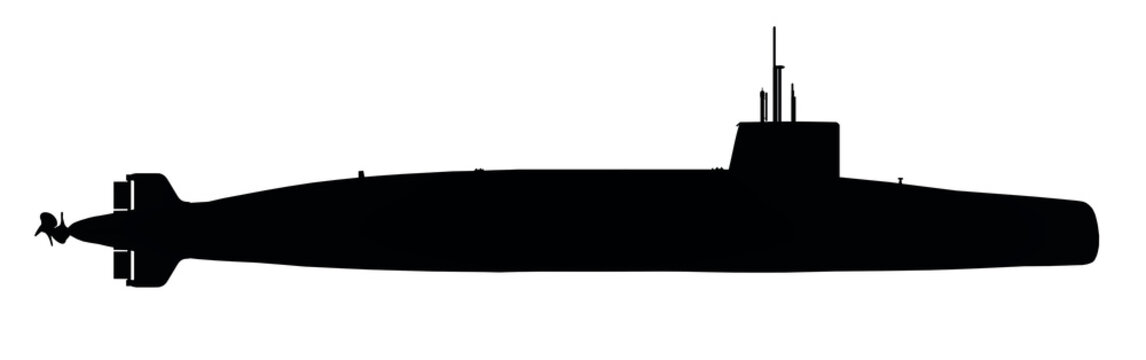 Silhouette eines modernen Unterseebootes
