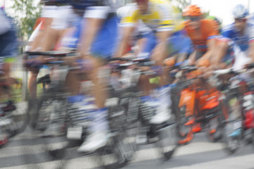 Fototapeta premium Racing Cyclists, Motion Blur