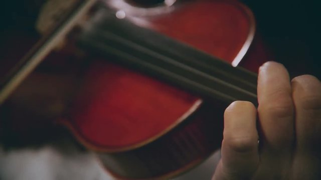 Musician plays folk music with violin