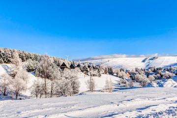 Fototapeta na wymiar Landscape near Oberwiesenthal in Germany in winter