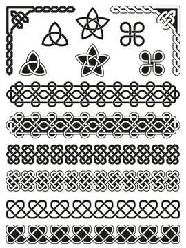 Traditional Celtic Design Elements Collection with corners, borders and embellishments