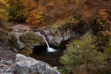 Gyumberdzhiata waterfall in the autumn, the village of Belitsa, Bulgaria