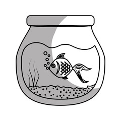 fish bowl icon over white background. vector illustration