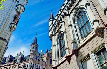 Fototapeta na wymiar Gothic revival architecture (Riga, Latvia) 