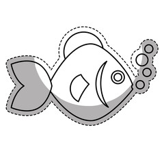 sea fish icon over white background. vector illustration
