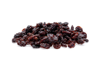 Dried raisins isolated on white background