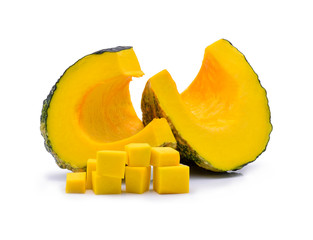 Green pumpkin isolated on white background