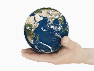 Hand mit Globus