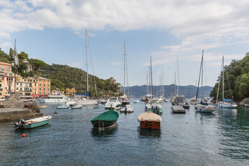 Fototapeta na wymiar The view from Portofino into the harbour