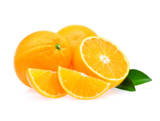 Orange fruit on white background