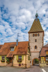 Naklejka premium Upper Gate in Bergheim, Alsace, France