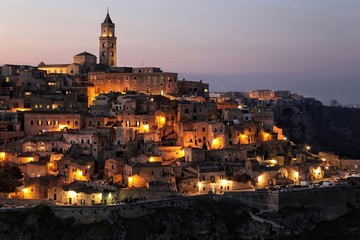 Night view of Sassi di Matera 