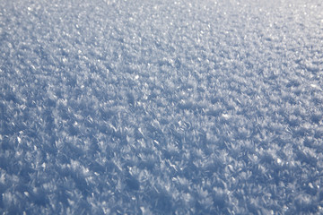 Fototapeta premium The natural texture of the snow, covered with crystals of frost