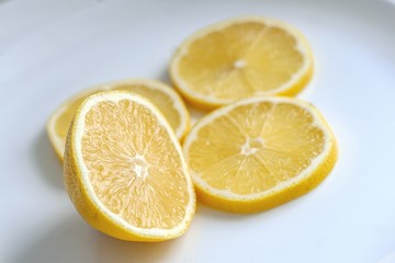 lemon on white wood