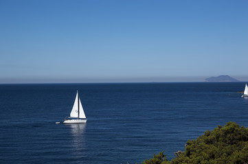 Sailing in Adriatic sea around Vis island