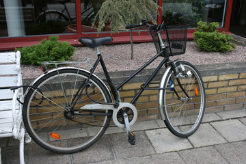 Fototapeta na wymiar Bike protected by multiple padlocks against theft
