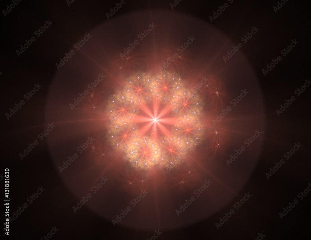 Poster lacy colorful clockwork pattern. digital fractal art design. abstract design of sacred symbols signs