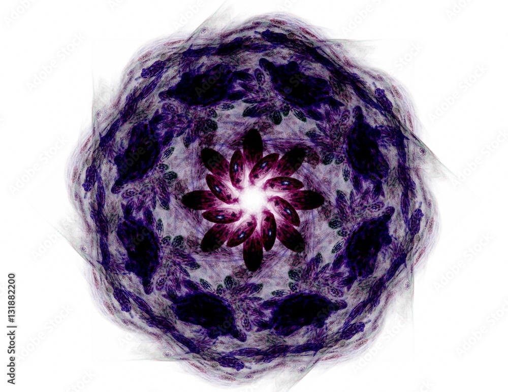 Poster multicolored abstract computer generated fractal mandala background
