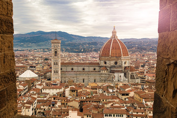Fototapeta na wymiar Italy. Beautiful views of Florence, Cathedral Santa Maria del Fiore.