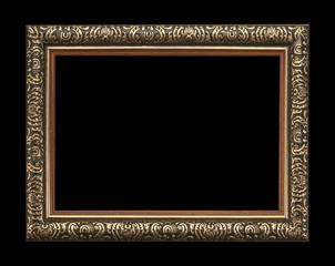 wooden frame isolated on black background