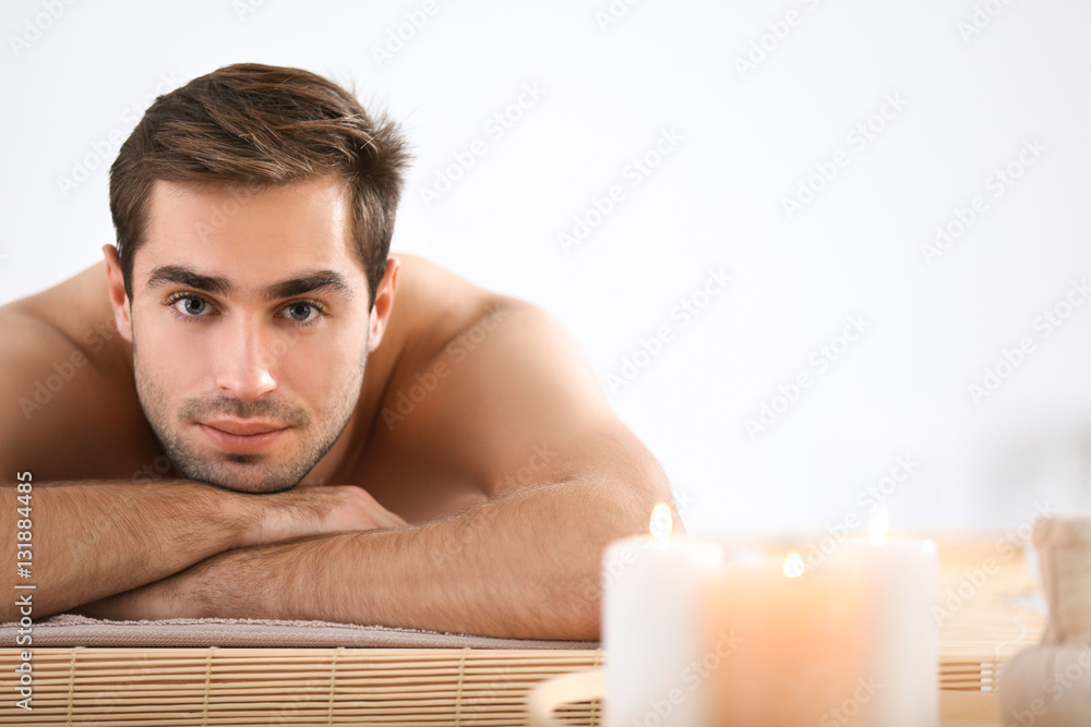 Canvas Prints man relaxing in spa salon