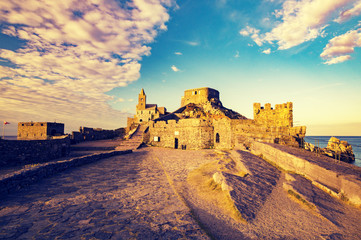 Obraz premium castle on a rock in Portovenere, Liguria