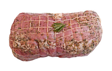 Prepared raw pork roast for cooking