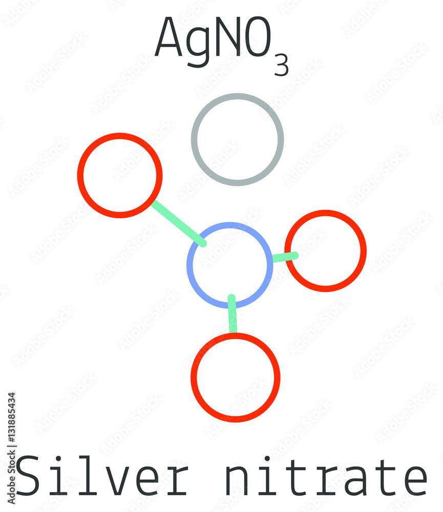 Poster silver nitrate agno3 molecule