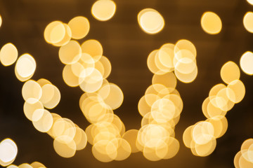 Bokeh christmas light background yellow