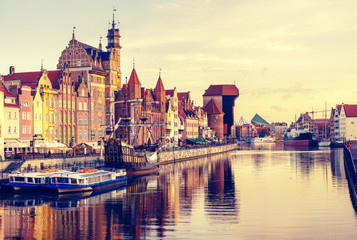 Obraz premium Gdansk,Poland,September 2016:Cityscape of Gdansk in Poland