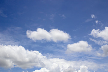 Beautiful white clouds with blue sky background