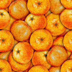 Seamless pattern watercolor orange tangerine, seamless pattern watercolor fruit mandarine for flyer, poster, wallpaper, web, invitation, greeting card, menu of cafe, restaurant, fabric, textile