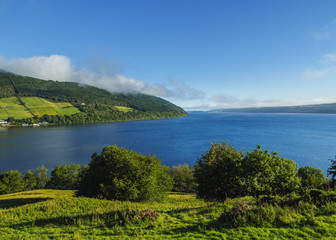 UK, Scotland, Highlands, Drumnadrochit, Landscape of the Loch Ness.