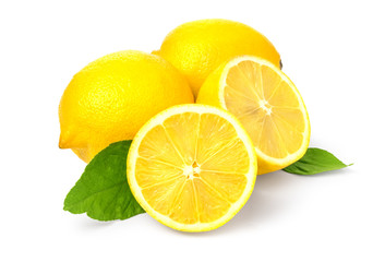 Lemon with leaves