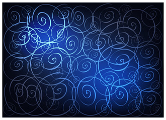 Illustration of Beautiful Blue Vintage Texture Wallpaper Background with Spiral Pattern for Add Content or Picture.

