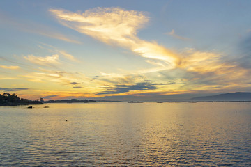 Arousa estuary at dusk