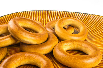 small bagels on a white background