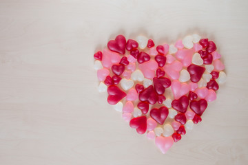 Obraz na płótnie Canvas Assorted heart shaped jelly candy