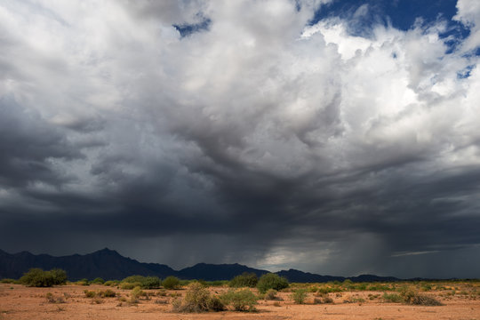 Dramatic dark thunderstorm clouds